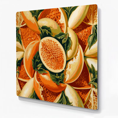 Fruit, melon persan brun, art mural en métal
