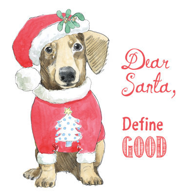Glamour Pups Christmas III Dear Santa by Beth Grove - Wrapped Canvas Print