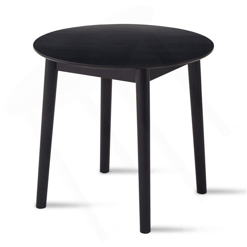 Table ronde noire, tout en bois, pouvant accueillir 2 à 4 personnes, diamètre 31,5 pouces, Noir