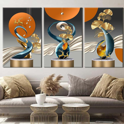 3 Piece Wrapped Canvas Wall Art
