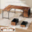 Bureau d'ordinateur en L avec prises de courant et tiroirs de rangement, bureau de jeu réversible pour bureau personnel-925016530-928036556