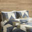 Couette Mini King - Bleu marine, imprimé coton 200 fils, 2 taies d'oreiller assorties, taies d'oreiller carrées vendues séparément, King/Linge de lit