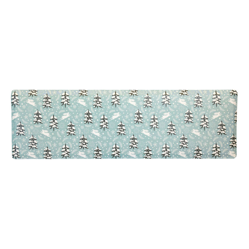 Happy Feet Holiday Snow Bunnies 22"x72" Anti-Fatigue Runner Mat, Runner 1'10" x 6'