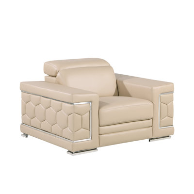 Charliee Genuine Leather Armchair by Brayden Studio