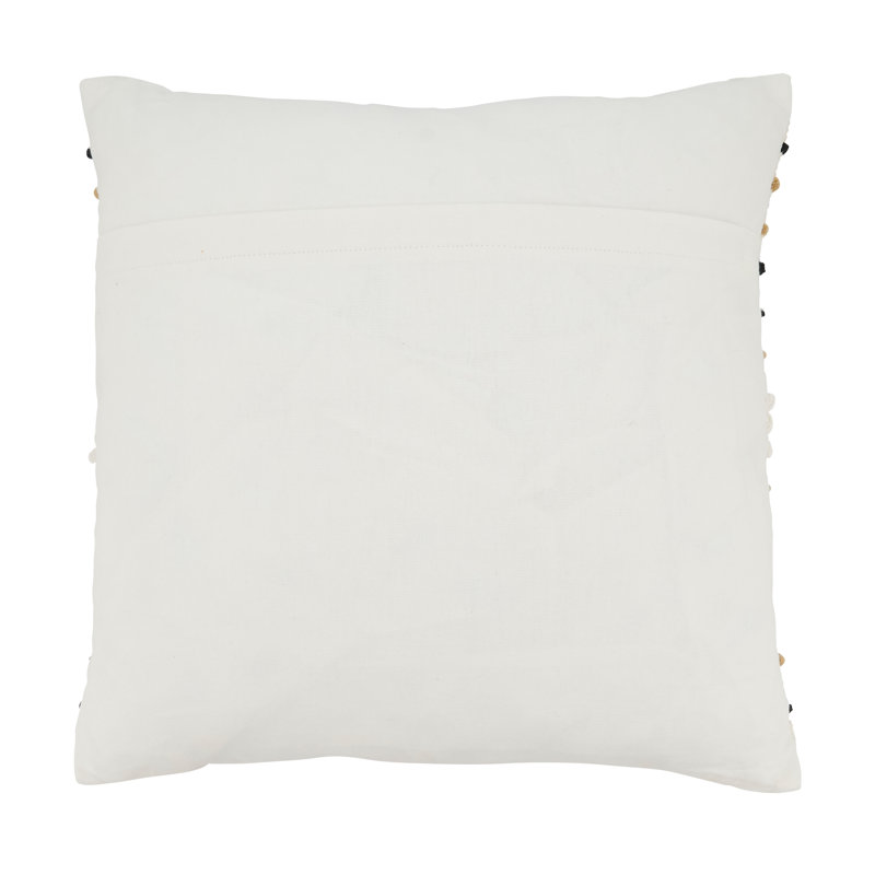 Ivory and Brown Cotton Corded Euro Throw Pillow Cover