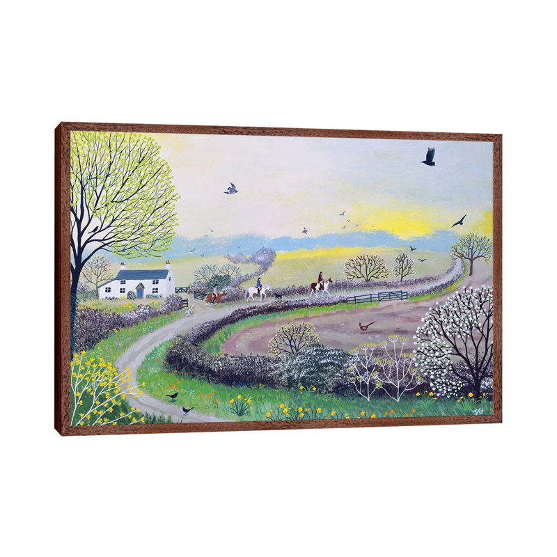 Early Morning Ride by Jo Grundy - Painting on Canvas, Brown Framed, 66.04cm H x 101.6cm W x 3.81cm D