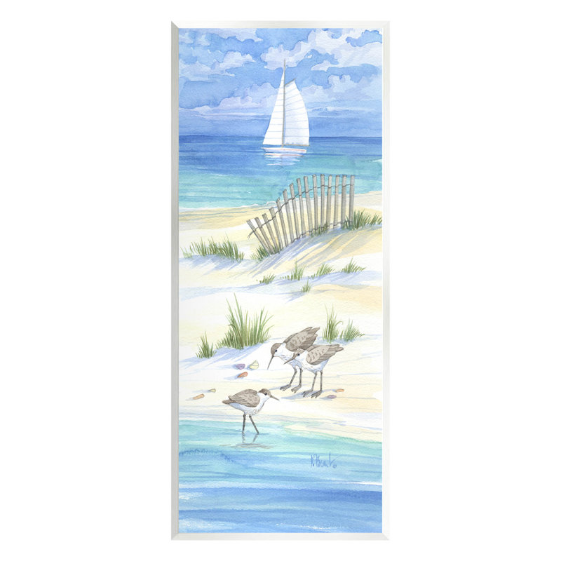 "Beachside Coastal Sandpiper Birds", art mural par Paul Brent