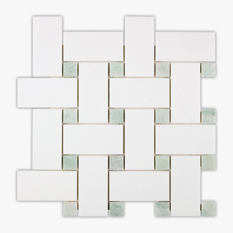 12" x 12" Marble Singular Wall & Floor Tile, White/Light Gray