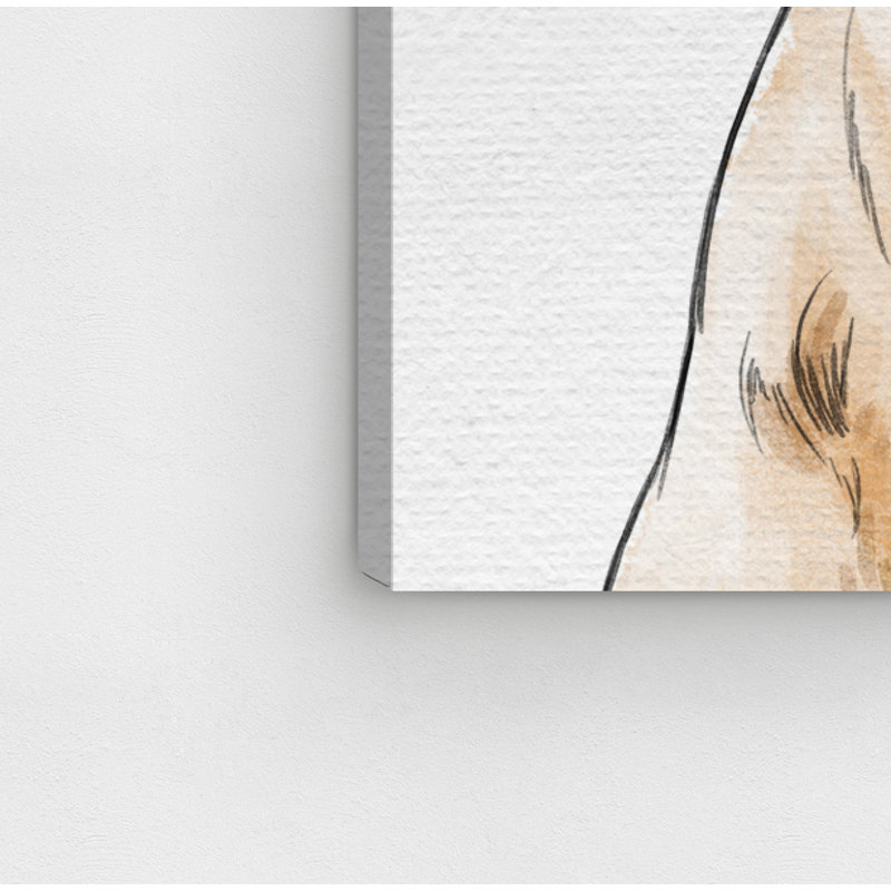 Floral Crowned Golden Retriever by Oliver Gal - Print on Canvas, 24" H x 24" W, Wrapped Canvas