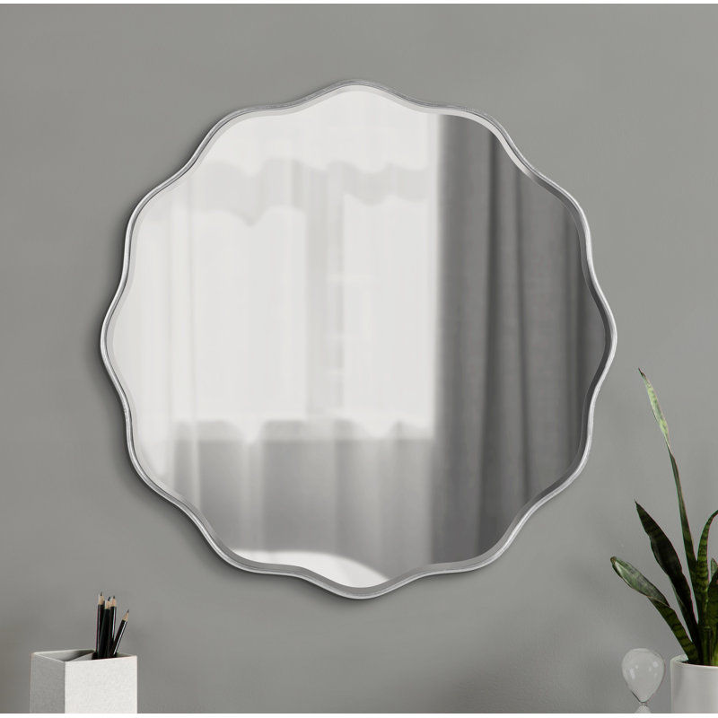 Miroir mural Francina, Argent, 26 po x 26 po
