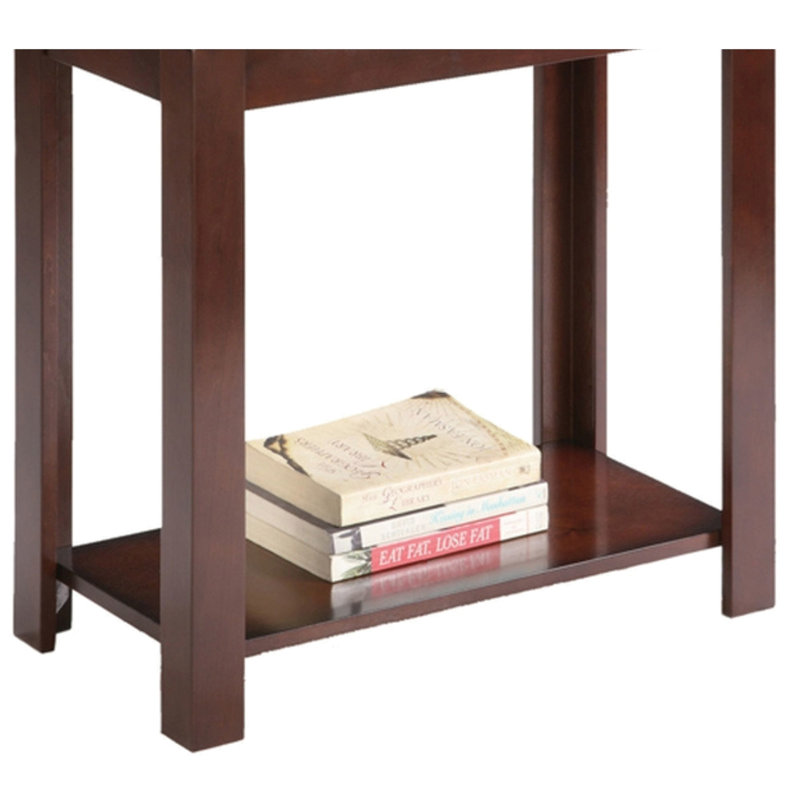 24" Dark Cherry Wooden Side Table End Table, Traditional Design Presentation, 250 Lbs Weight Amalgamate, Composite Wood Linked Up, Tall In Cherry, , Mix In With, Associated Together