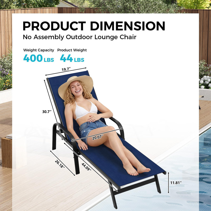 Iron Outdoor Bench, Navy