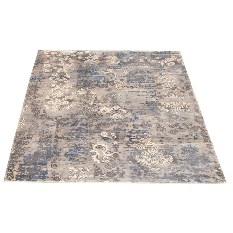 Tapis noué la 2010 ivoire/brun 5 pi 1 po x 7 pi 5 po "one-of-kind" à la main Ulyana