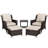 5-piece Patio Rattan Conversation Set With Side Table-795484219