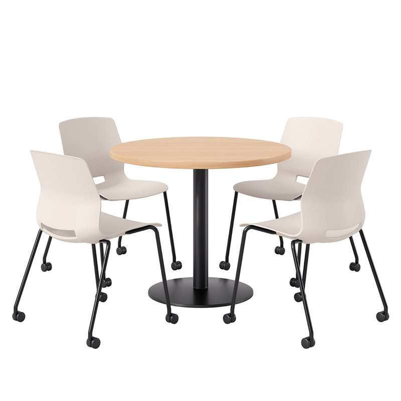Ensemble repas pour quatre personnes, Érable, Crème / Noir, H 41 po x L 36 po x l 36 po