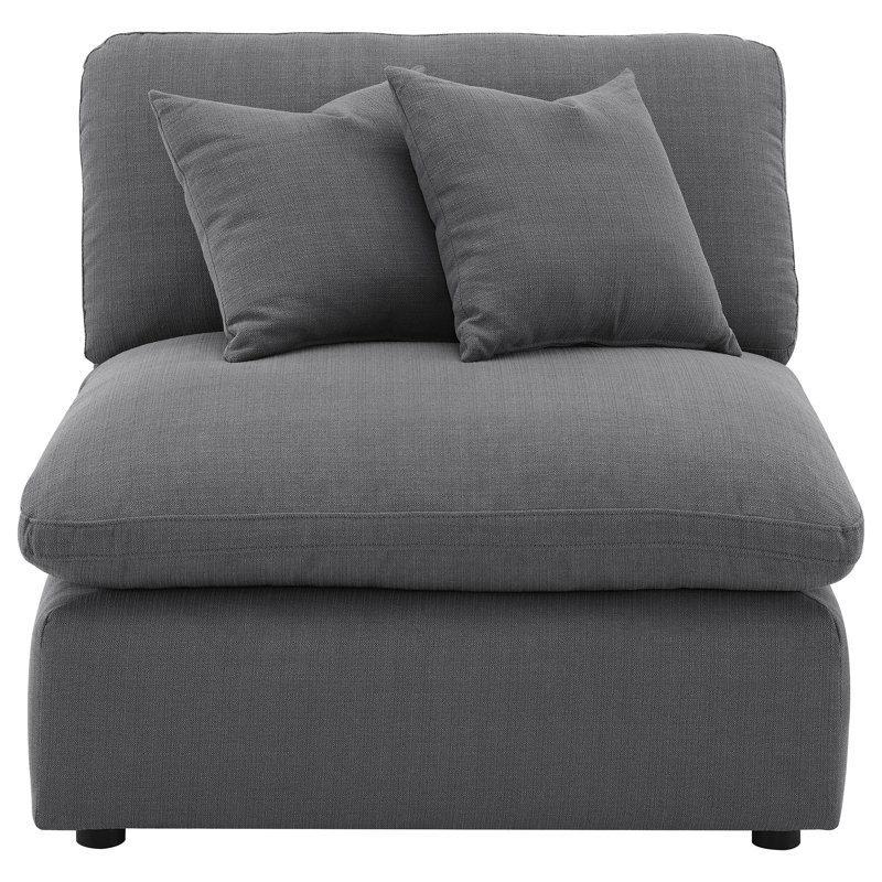 Fauteuil rembourré Jaquan gris anthracite, Polyester gris