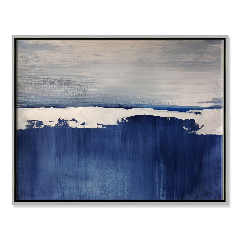 In The Distance - Peinture sur toile à cadre flottant, H 22 po x l 28 po x P 2 po, Cadre argenté