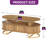  47.2" Oval Coffee Table With Curved Sliding Doors & Storage