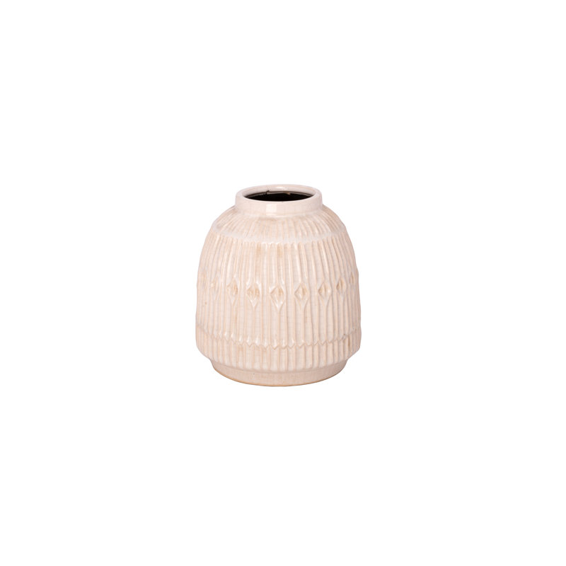Vase rond en céramique blanc