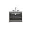 Meuble-lavabo de salle de bain 24 po avec lavabo et poignée en céramique gris sidéral - grande capacité de rangement chic-2052844871-2052844864