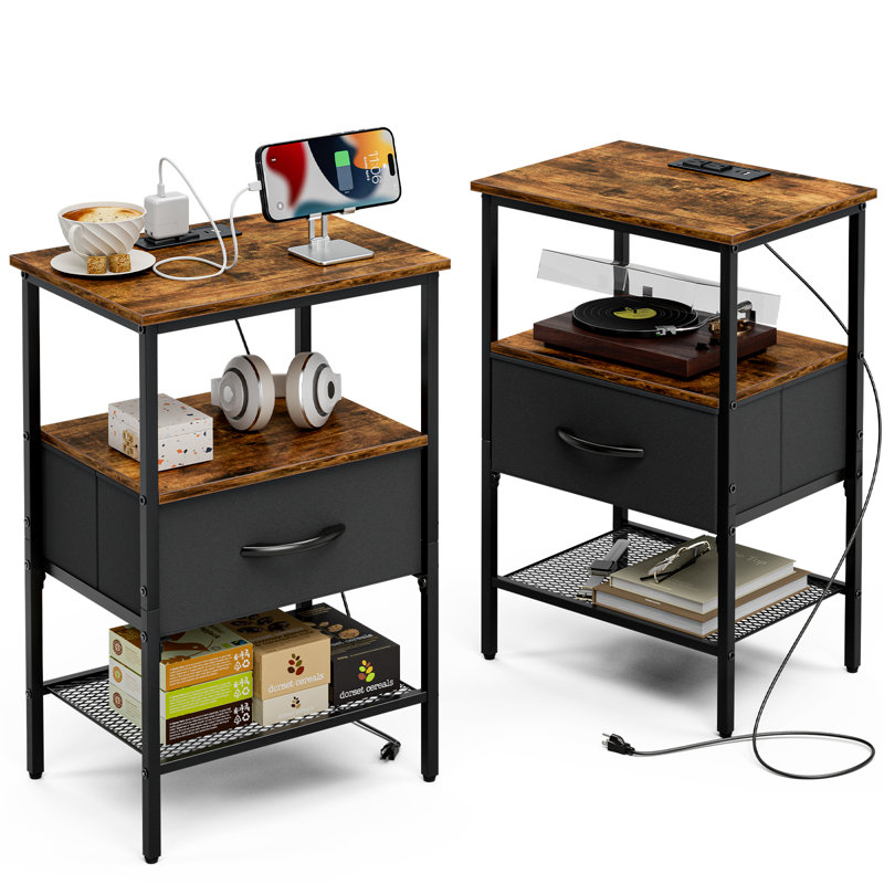 Ladislav End Table with Built-In Outlets