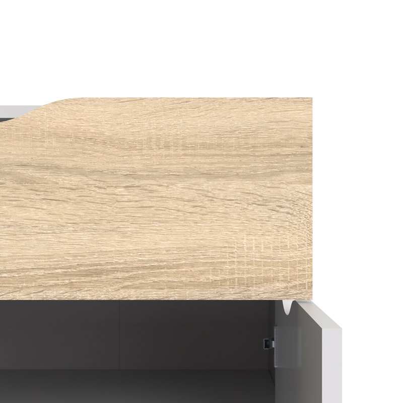 Havana 98.7Cm Wide 1 Drawer Sideboard, White/Oak