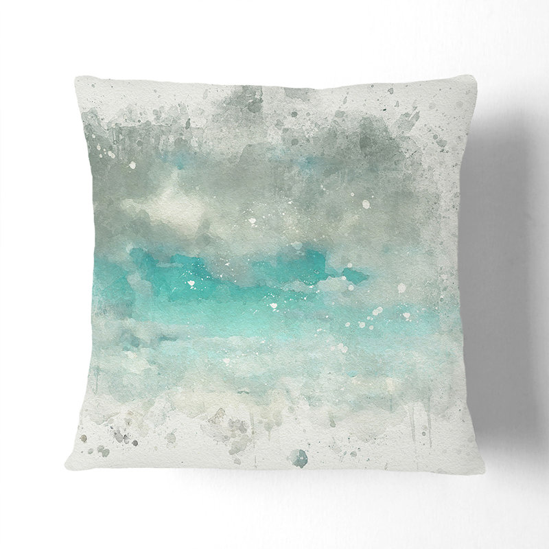 Mountain Clouds Cushion with Filling, 55cm H x 55cm W x 20cm D, Stone
