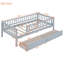 Lit de jour simple en bois avec deux tiroirs, gris - Structure solide et solution d'extension de cadre résilient