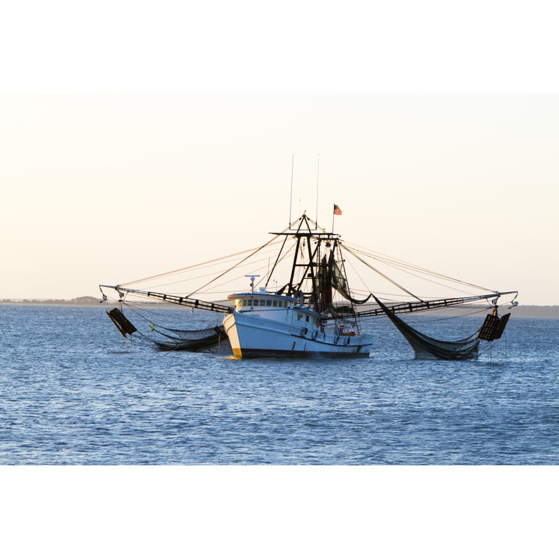 Shrimp Fishing Boat With Nets Out, 61cm H x 91cm W