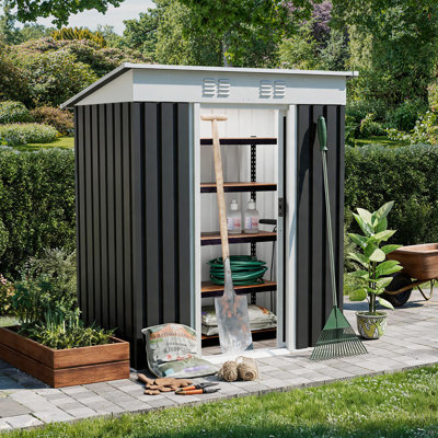 Remise de jardin en métal avec porte coulissante 5 x 3 pi
