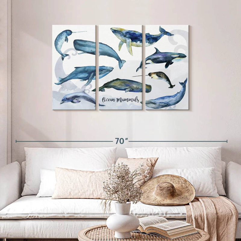 Brampt Ocean Mammals Chart, 28" H x 45" W