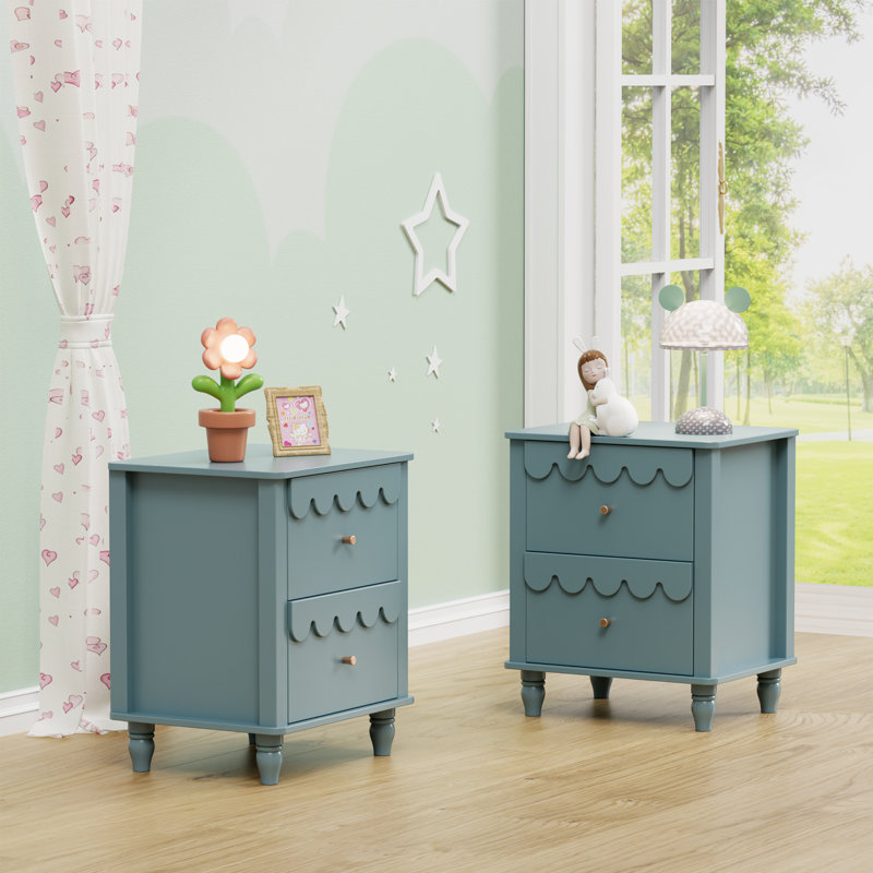 Table de chevet en forme de nuage de 19,7 po Dorlan, Bleu