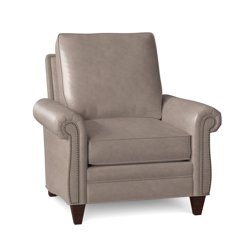 Reddish Armchair, Mahogany, Gunmetal, Outsider Raven Genuine Leather