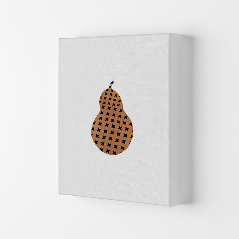 Pear Fruit Illustration - Print, 59.4cm H x 42cm W x 4cm D, Wrapped Canvas