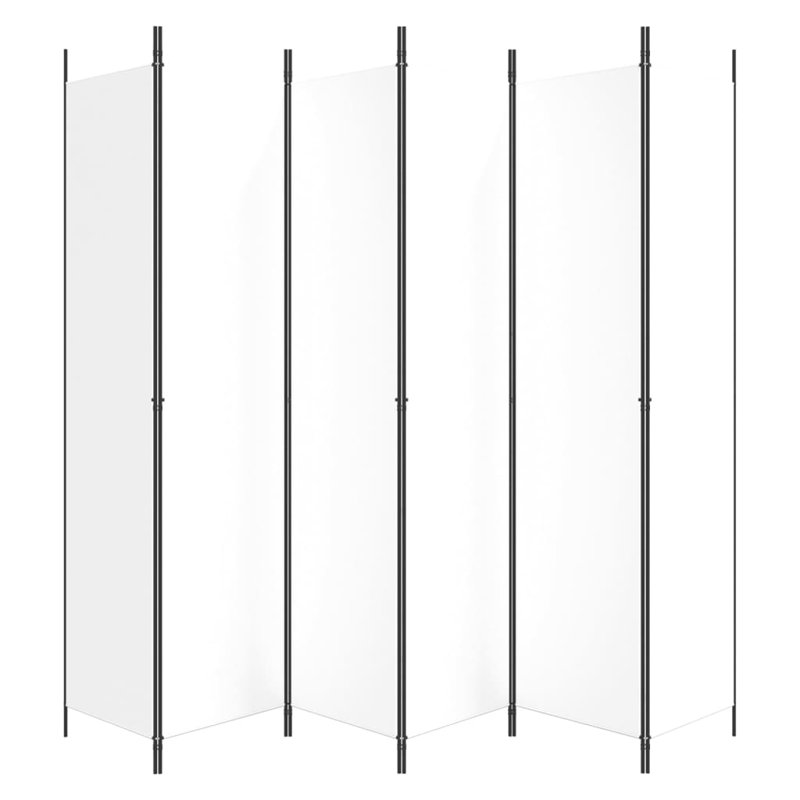 Kasimir Folding Room Divider, 6, 220cm H x 300cm W, White