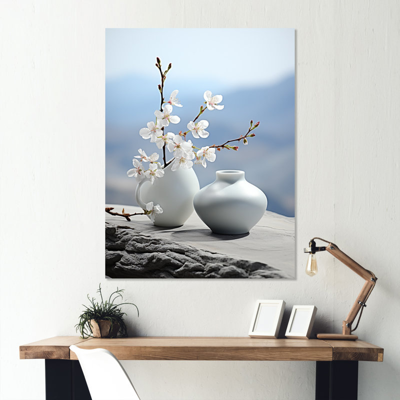 Art floral Zen sur pierre spirituelle, H 20 po x l 12 po x P 1 po
