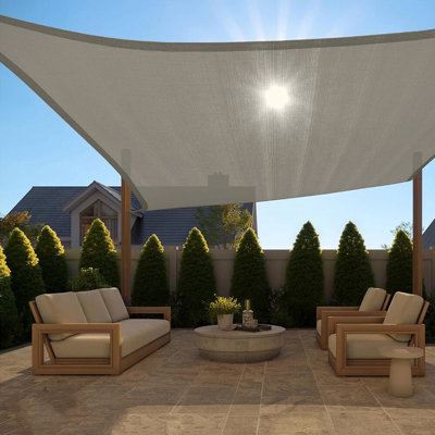 Auvent carré de toile d'ombrage de soleil, parasol de bloc UV pour la cour extérieure de jardin