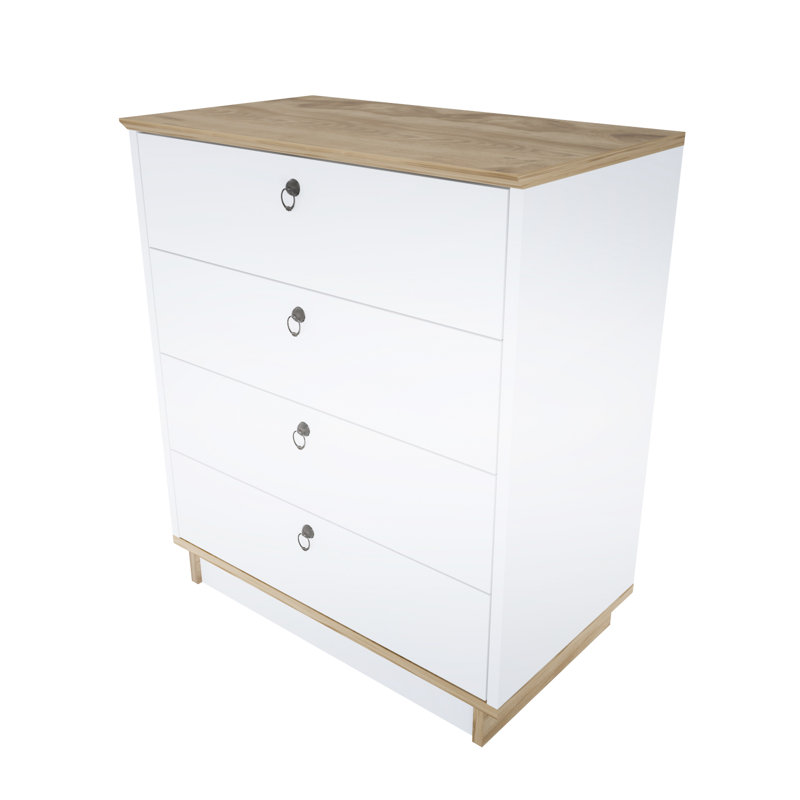 Ridgeside 72cm W 4 - Drawer Chest of Drawers, Beige/White