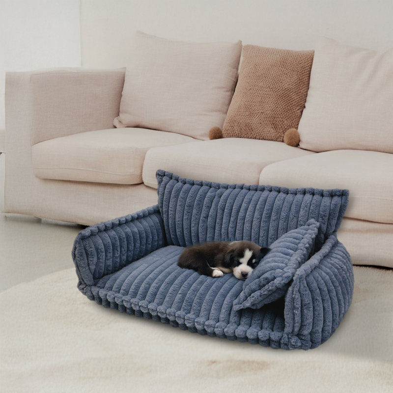 Canapé pour animaux avec housse amovible et lavable Lit pour chien et chat, Bleu