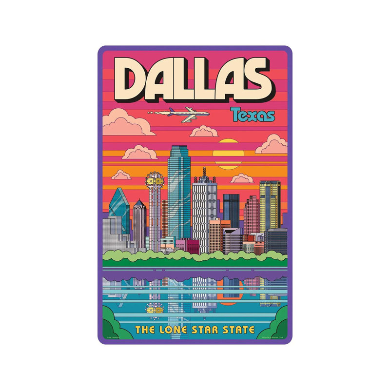«Dallas Pop Art Travel», reproduction d'art sur toile tendue