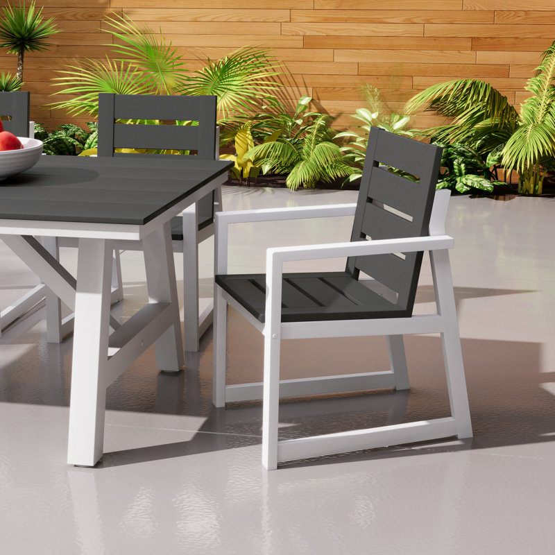 Chaise avec accoudoirs pour l'extérieur, Gris
