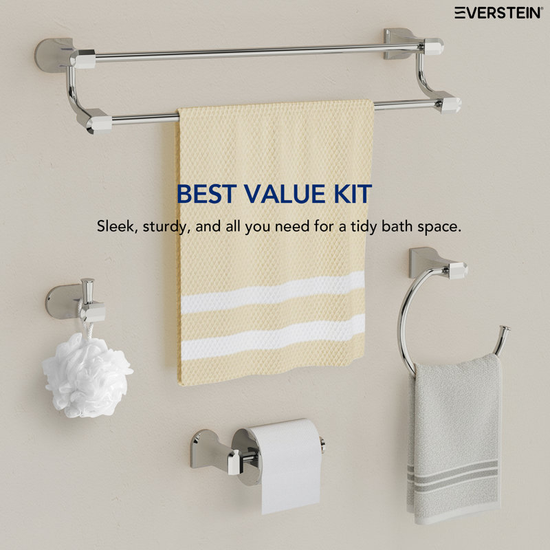 4-Piece Bathroom Hardware Set, Chrome