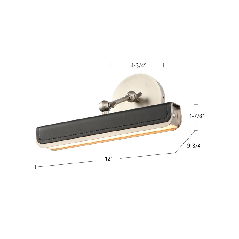 Valise Dimmable LED Wall Mounted Picture Light, Aged Nickel/Tuxedo