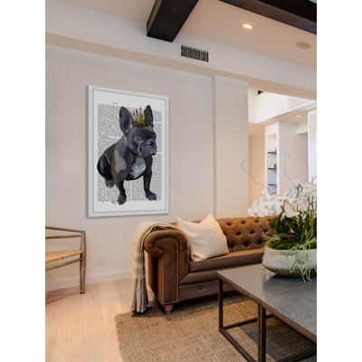 « french bouledogue king », reproduction d’art encadrée