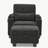 Single sofa recliner with manually adjustable backrest, USB charging port on the armrest side, phone stand included, hidden armrest storage, and a matching storage ottoman-Black-889056758