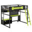 Lit mezzanine en bois avec bureau-628921771