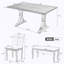 Ensemble de table de salle à manger 6 pièces avec banc, ensemble de table de salle à manger avec 4 chaises capitonnées, garniture cloutée-142171074