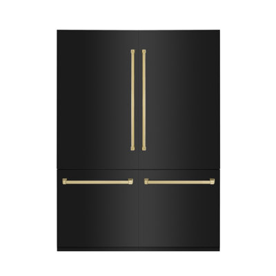ZLINE 60" Autograph Edition 32.2 cu. ft. Built-in 4-Door French Door Refrigerator