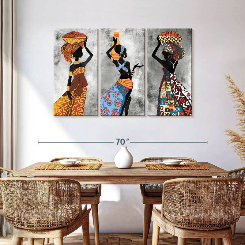 «Ethnic African Woman», reproduction sur toile, H 36 po x l 57 po x P 1,25 po