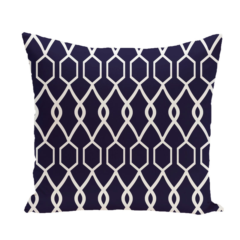 Housse de coussin carré et insert, H 16 po x l 16 po x p 1 po, Bleu marine printanier